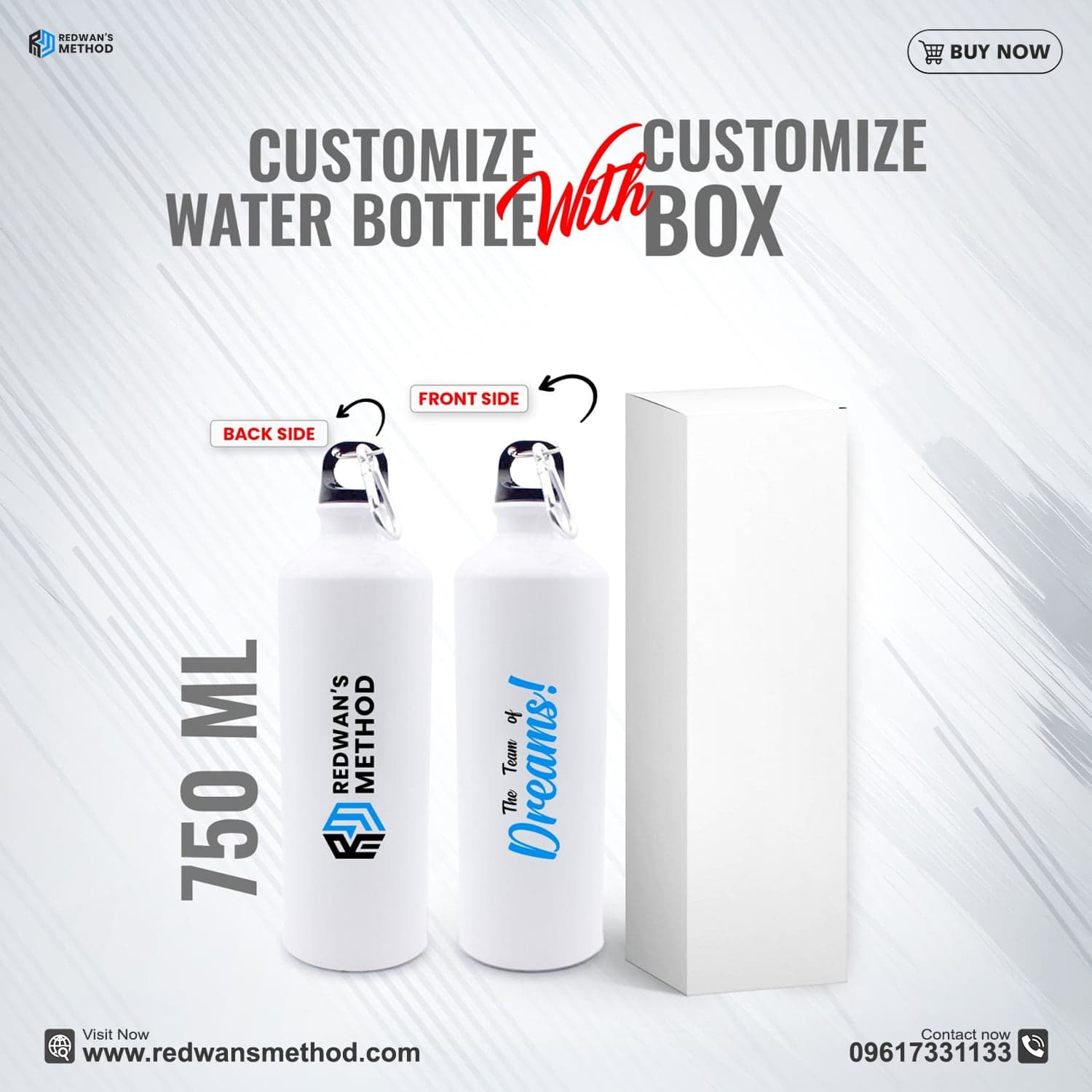 RM Customize Water Flask (White)